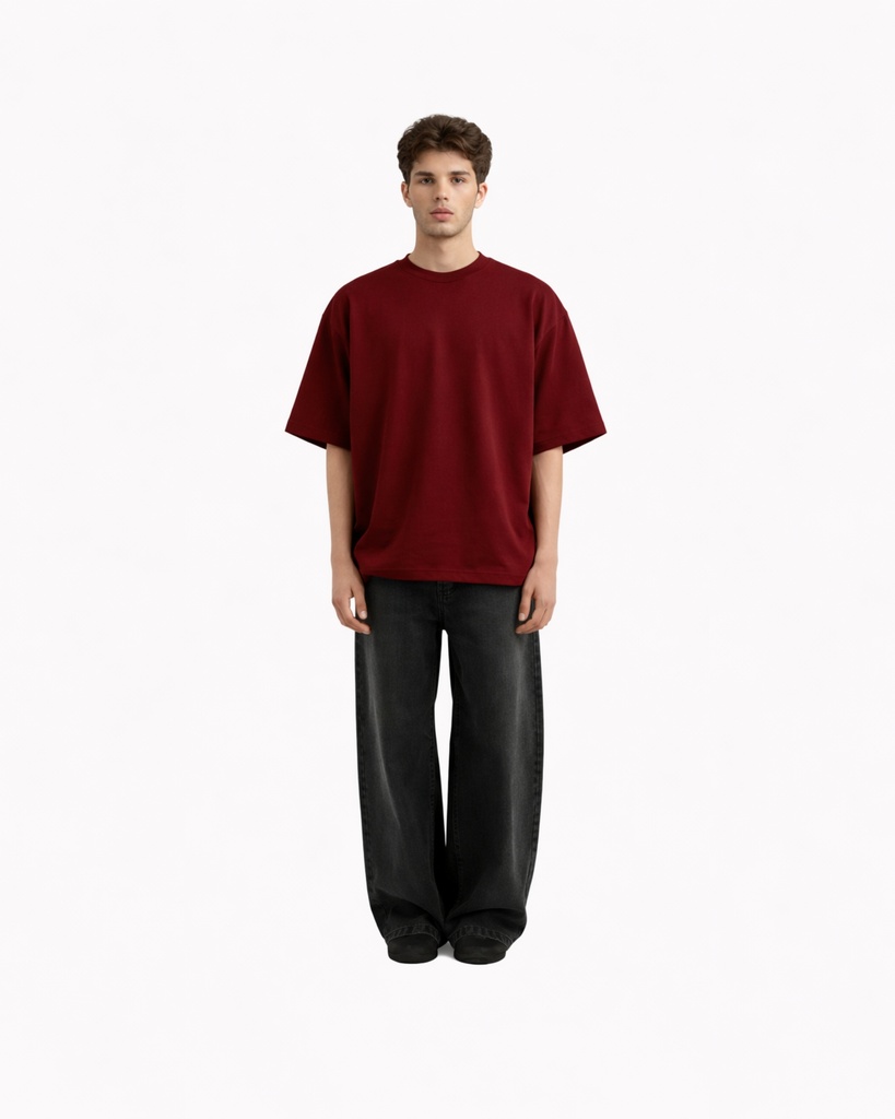 Carminemaroon Everyday Oversized Tee