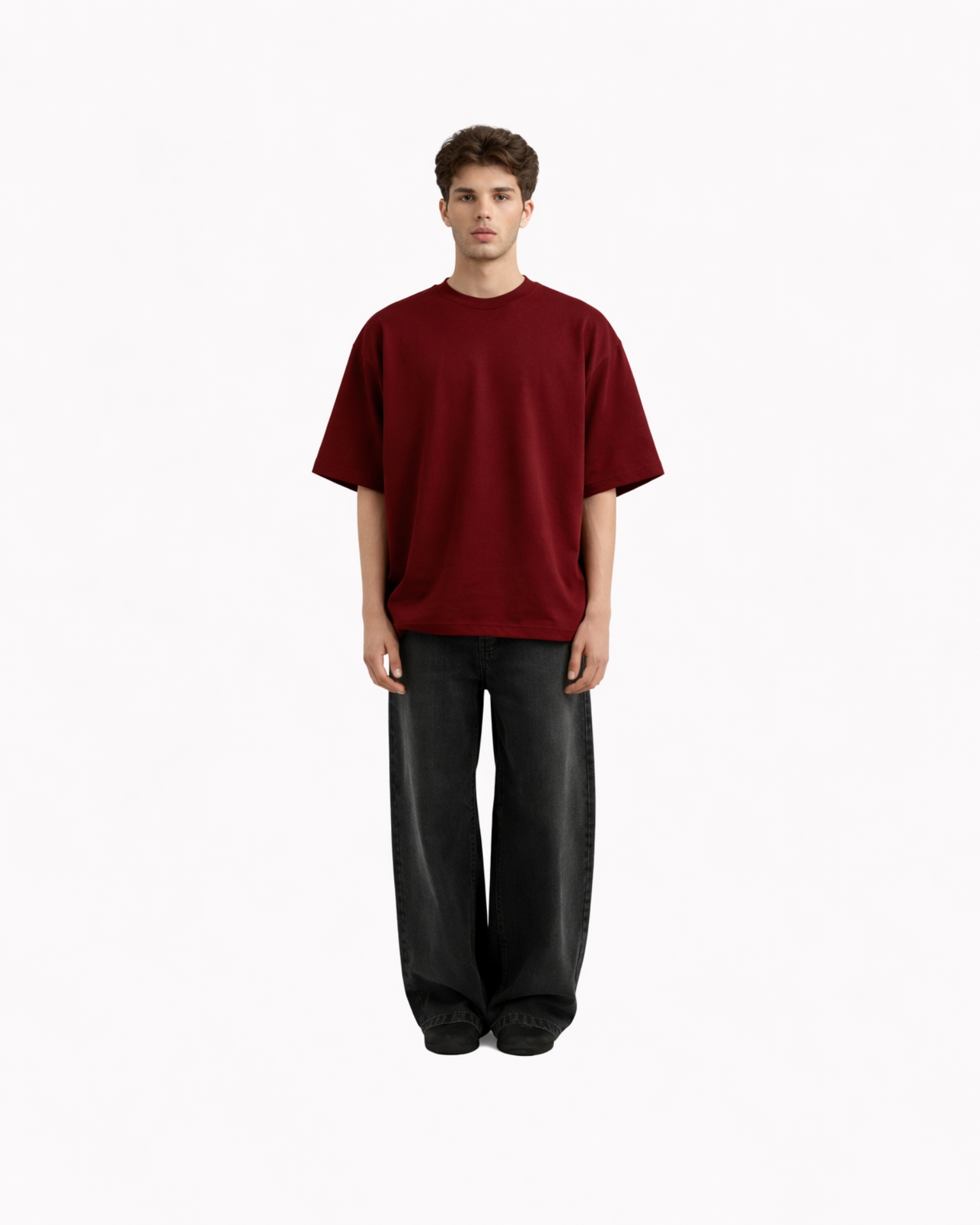 Carminemaroon Everyday Oversized Tee