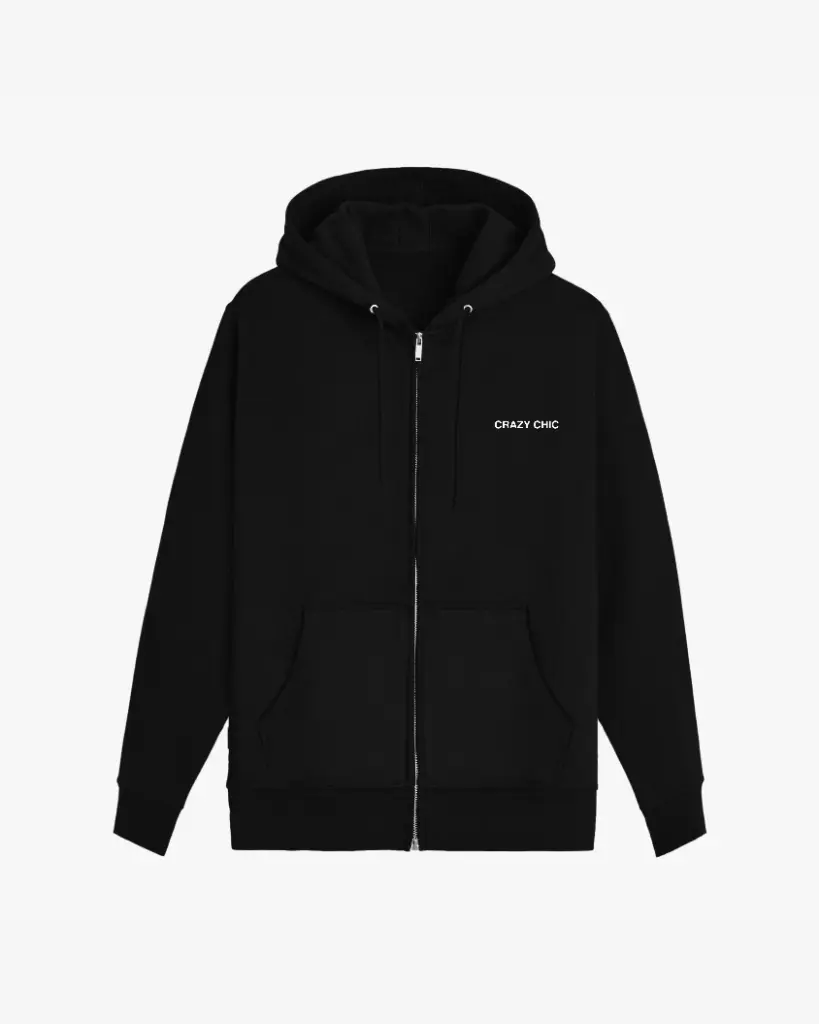 Black Zip-Through Hoodie