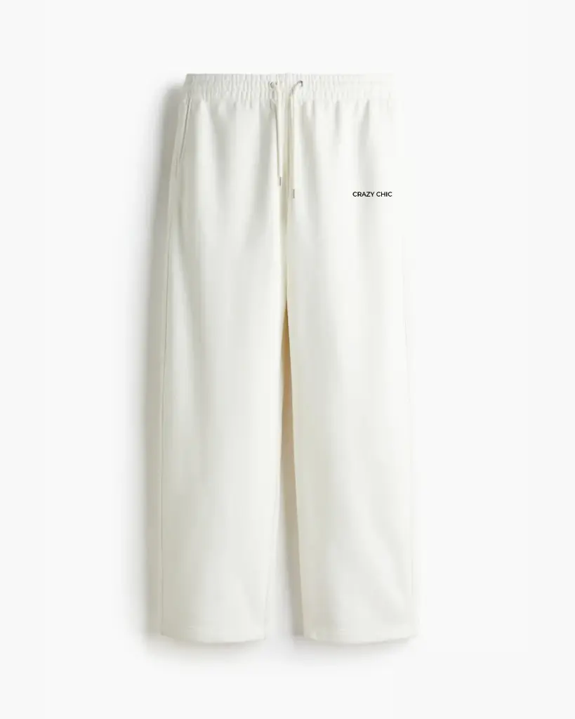 Loose Fit Sweatpants: Eggshell