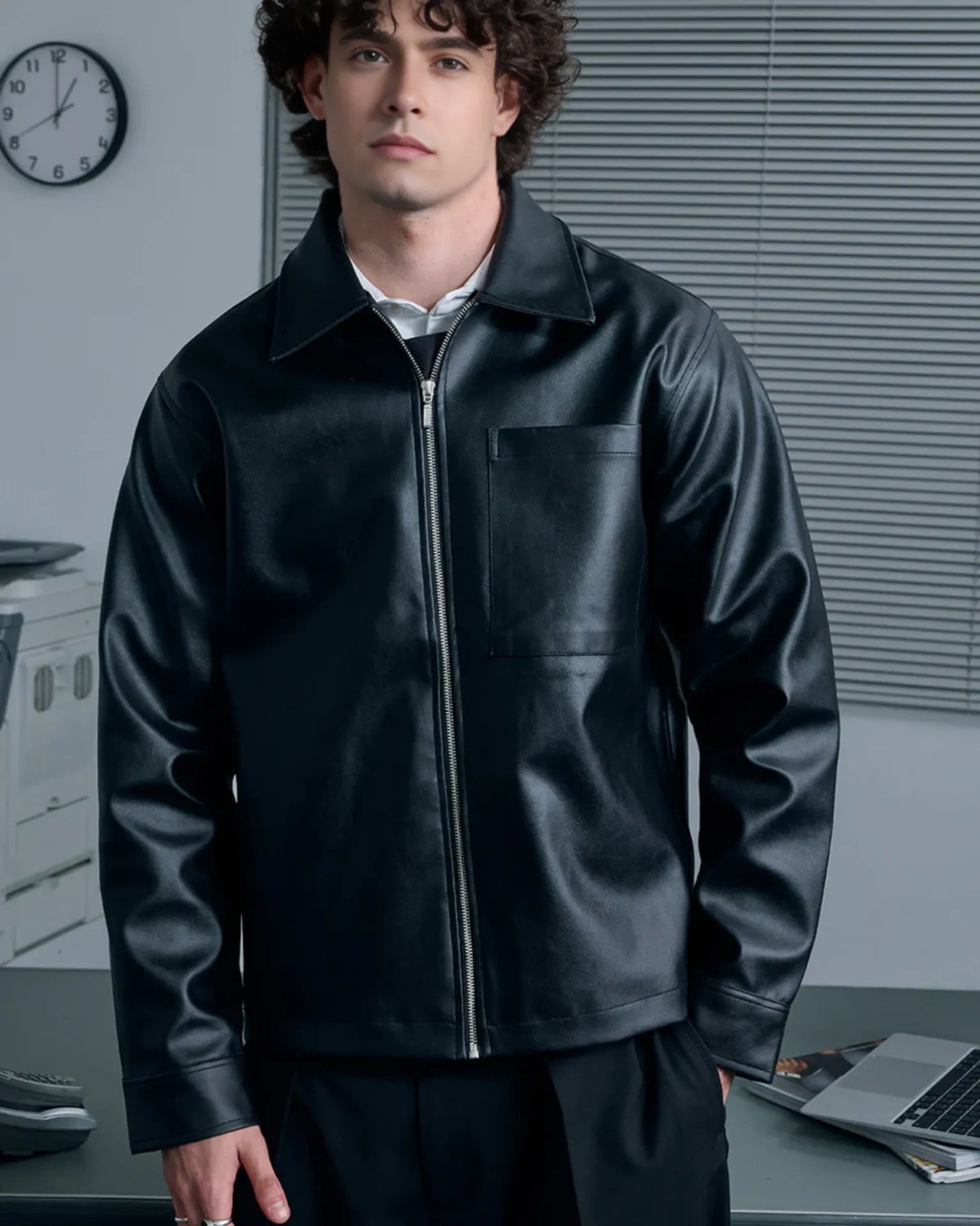 Signature Noir Faux Jacket