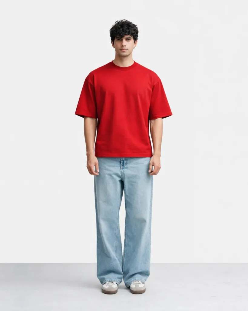 Red Everyday Oversized Tee