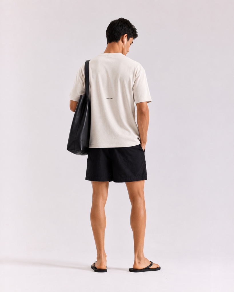 Egg Shell Boxy Waffle Tee