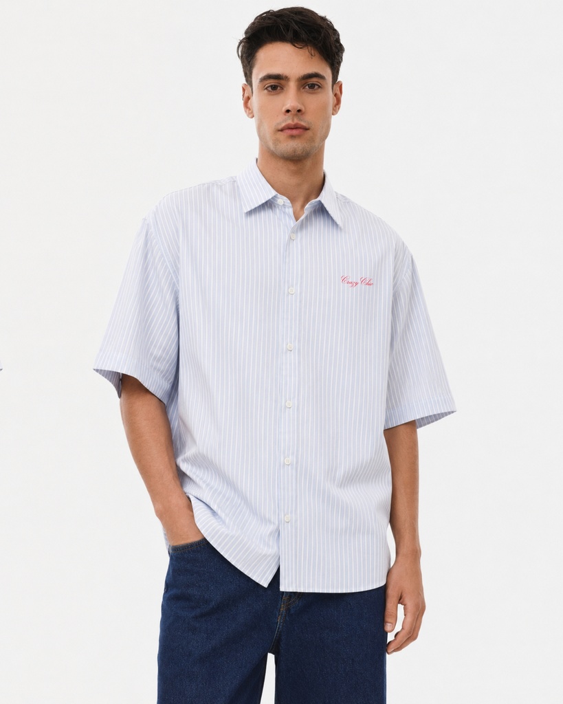 Blue Pin Stripe Boxy Shirt