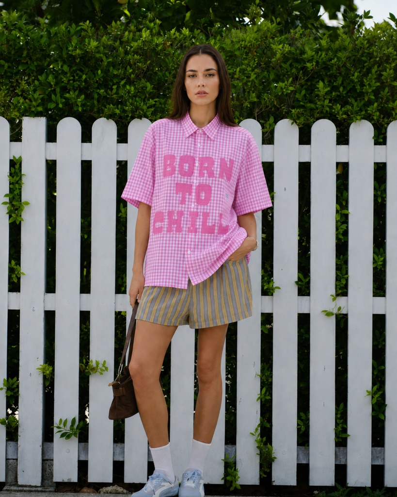 Born to Chill™ Gingham Boxy Shirt