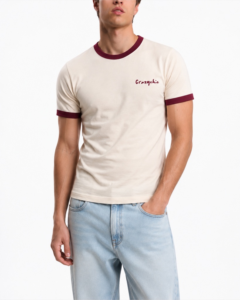 Red Wine Ringer Tee