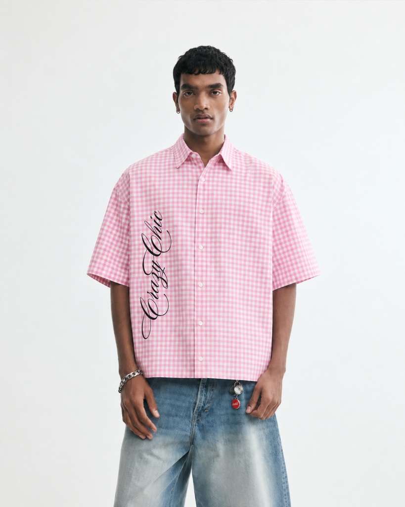 Blush Chic Gingham Boxy Shirt