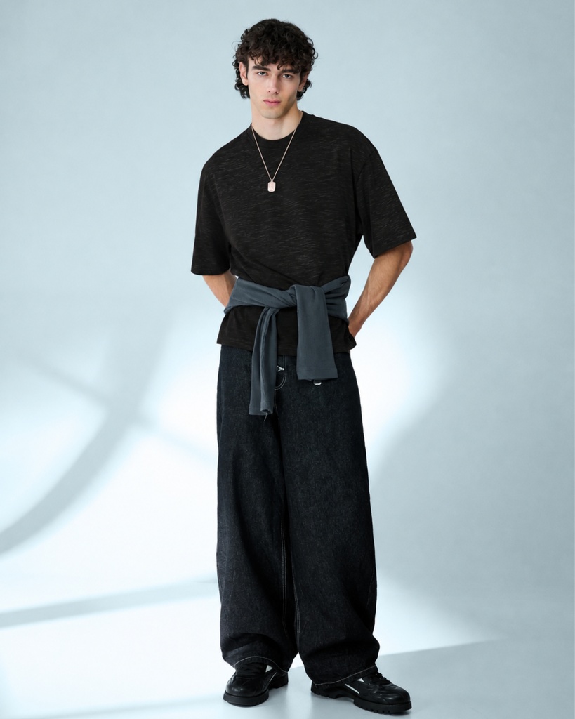 Graphite Boxy Slub Tee