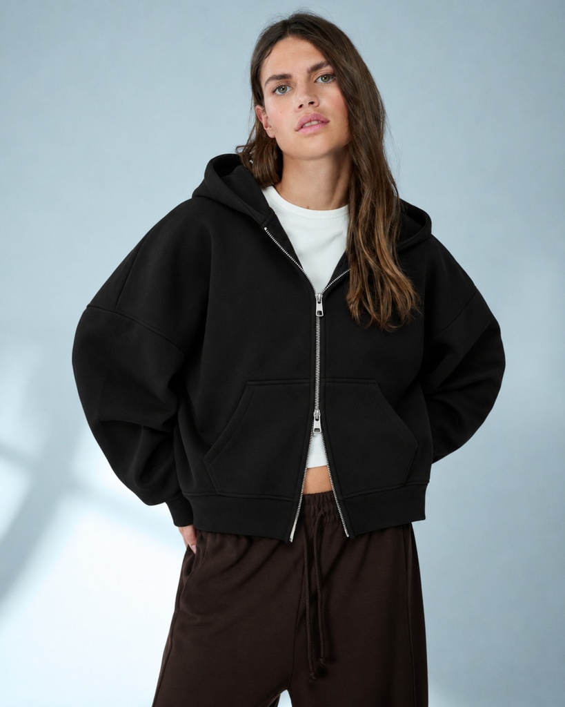 Black Dual-Zip Hoodie