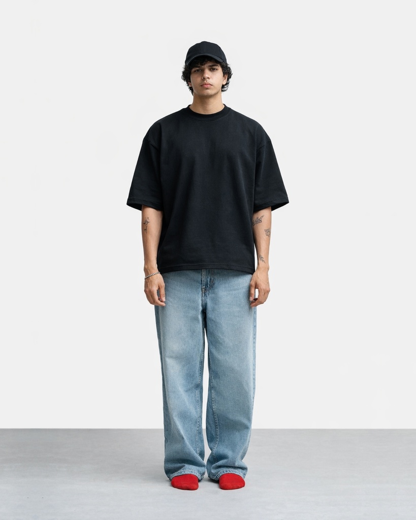 Black Everyday Oversized Tee